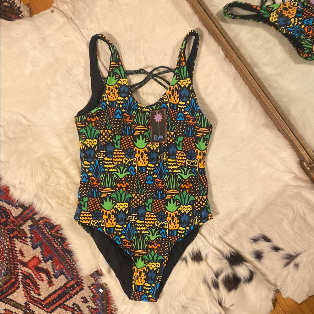 Eiwa, “Be True” Colorful Patterned Swimsuit